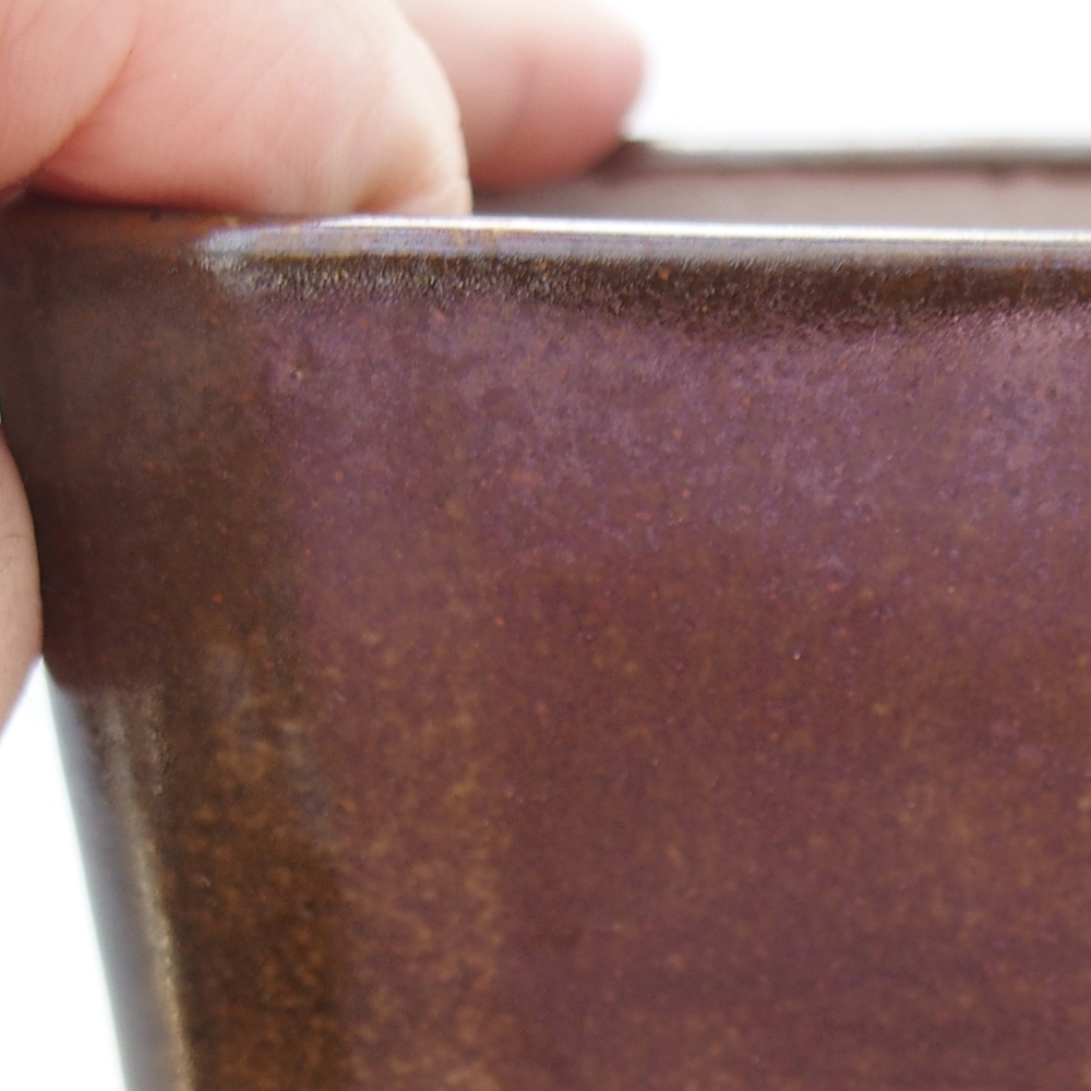 Ceramiczna miska na bonsai 7 x 7 x 9,5 cm, brązowa