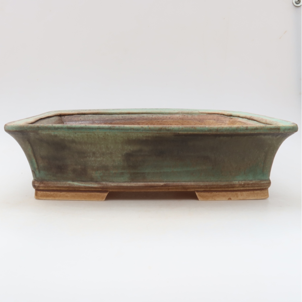 Ceramiczna miska do bonsai 29,5 x 24 x 8 cm, kolor zielony