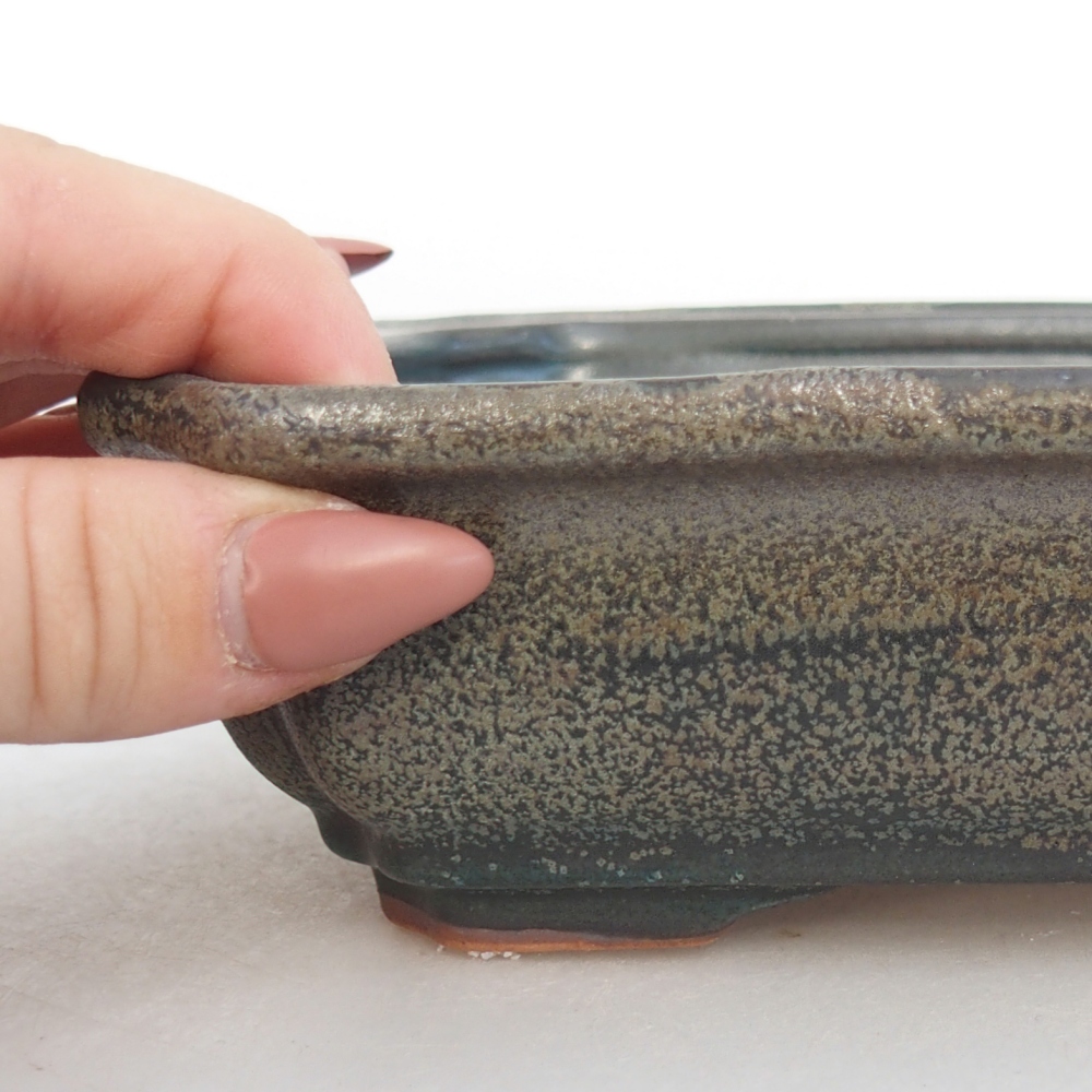 Ceramiczna miska do bonsai 18 x 13,5 x 5 cm, szara