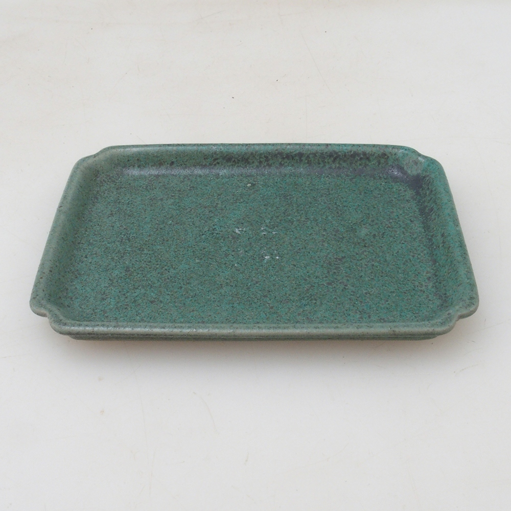 Miska bonsai prostokątna D5-S - 11,5 x 8,5 x 1 cm - zielony