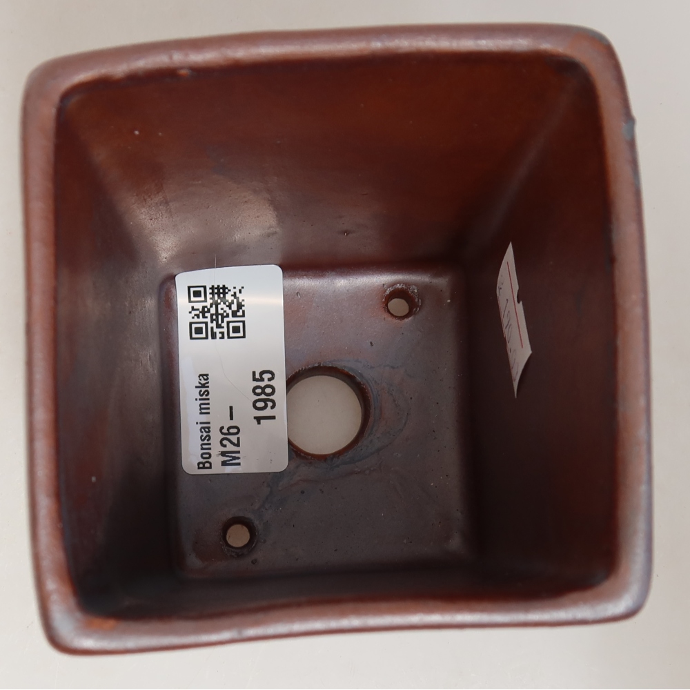 Ceramiczna miska do bonsai 7,5 x 7,5 x 9,5 cm, kolor metaliczny