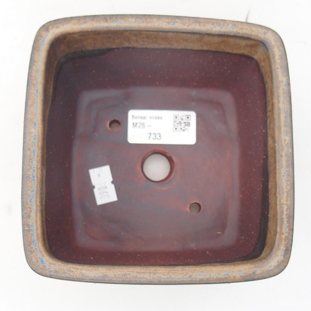 Ceramiczna miska do bonsai 12,5 x 12,5 x 8 cm, brązowa