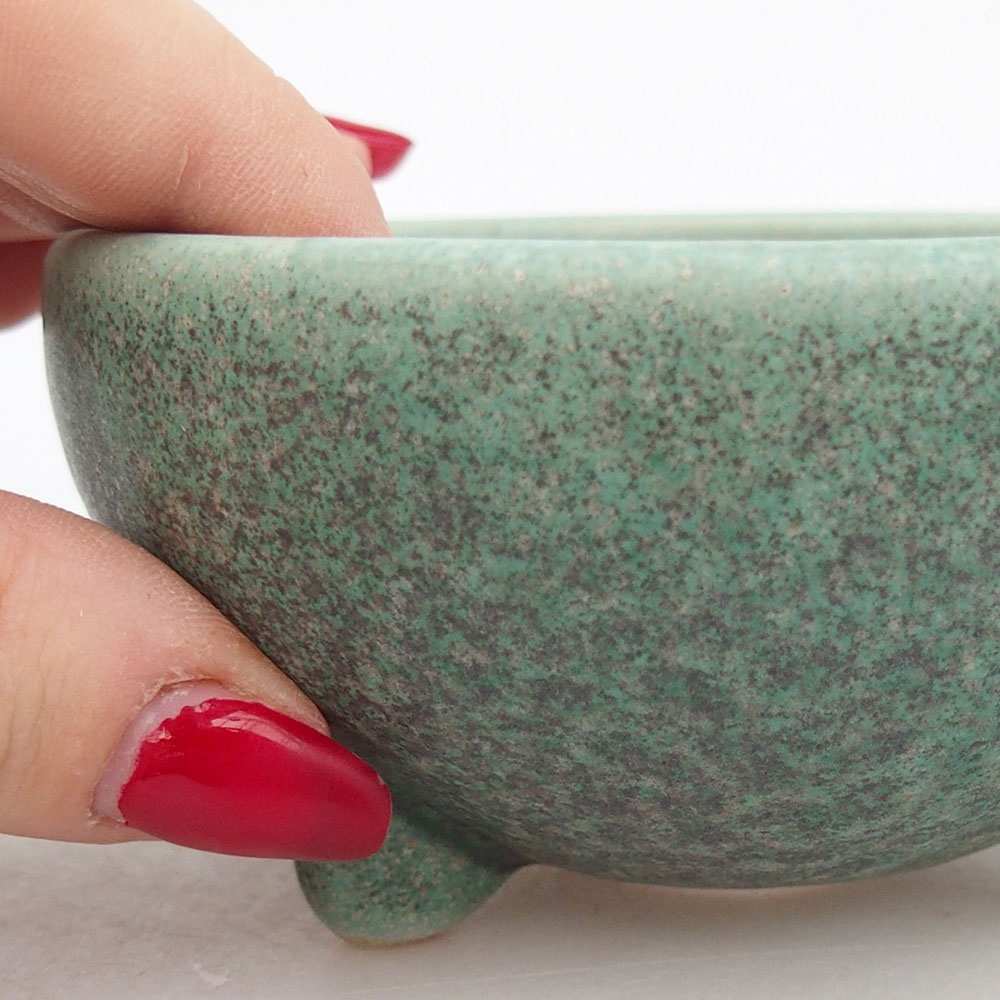 Ceramiczna miska do bonsai 9,5 x 9,5 x 5 cm, zielona