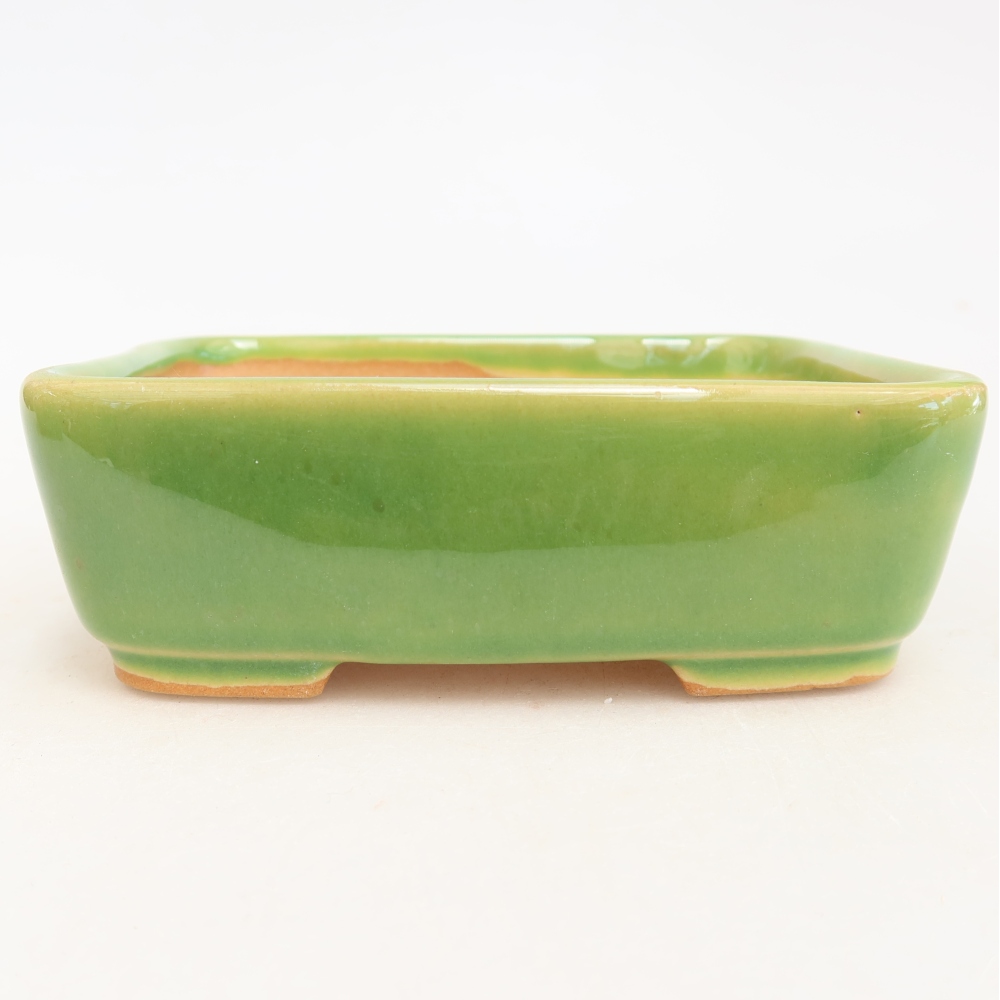 Ceramiczna miska do bonsai 12,5 x 9,5 x 4 cm, kolor zielony