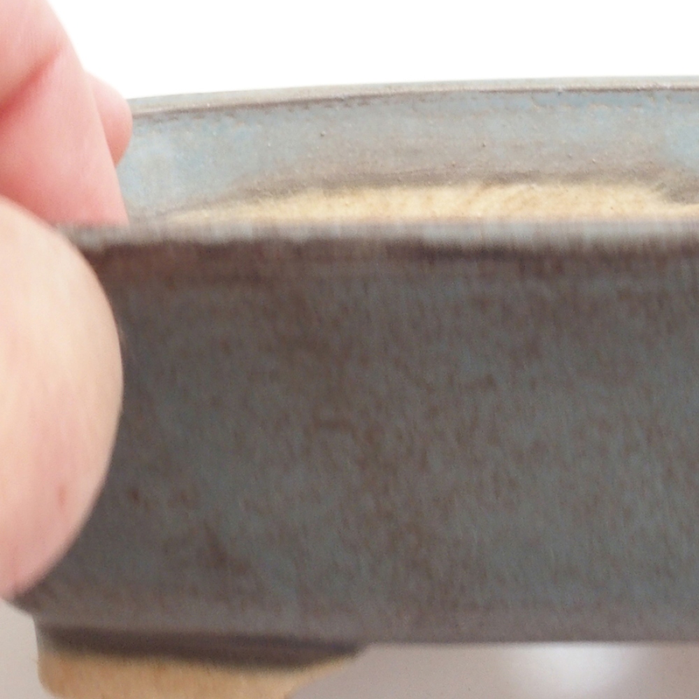 Ceramiczna miska do bonsai 14,5 x 12 x 4,5 cm, kolor niebieski