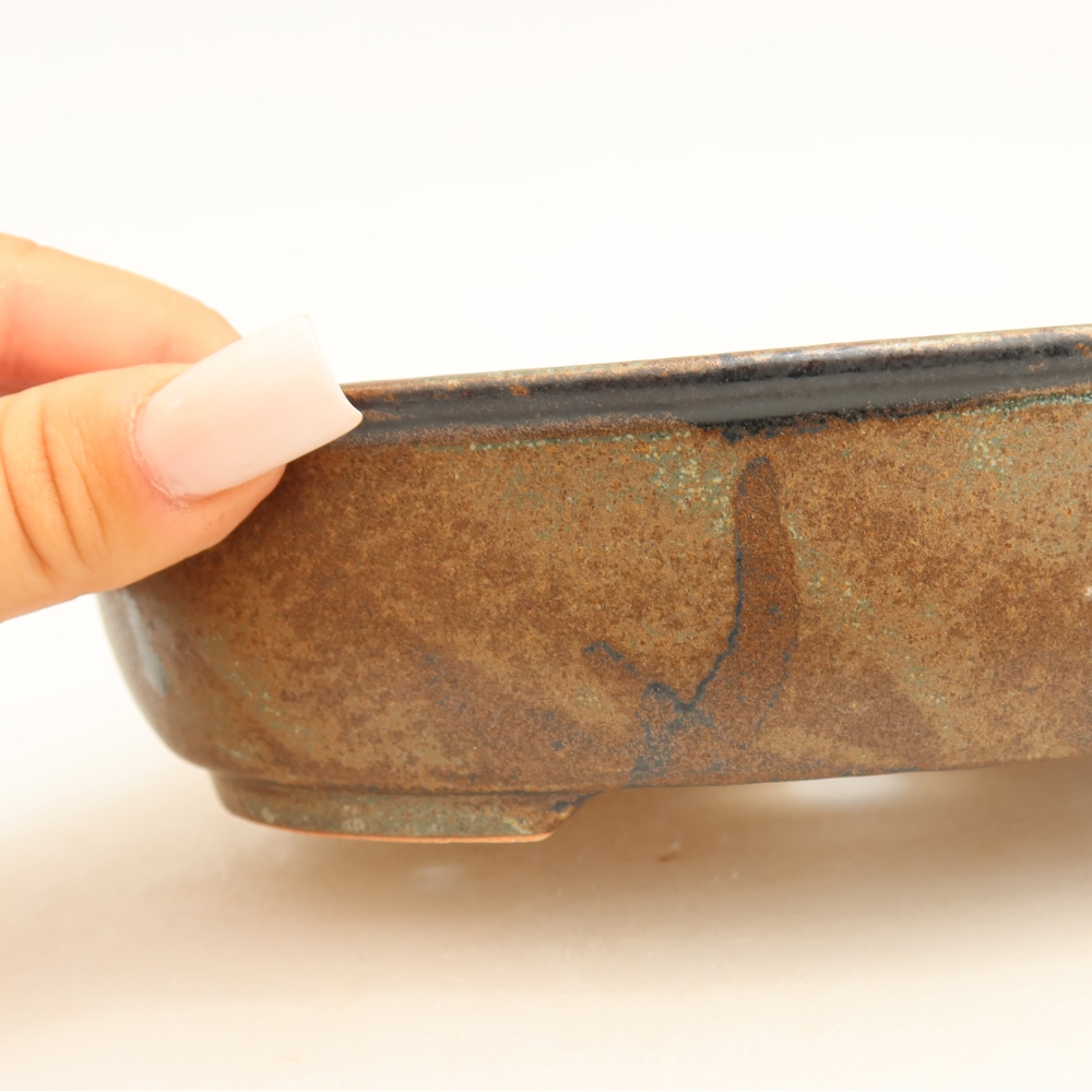 Ceramiczna miska do bonsai 19 x 14,5 x 5 cm, kolor brązowy