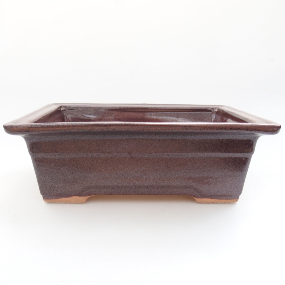 Ceramiczna miska bonsai 18,5 x 13 x 6,5 cm, kolor brązowy