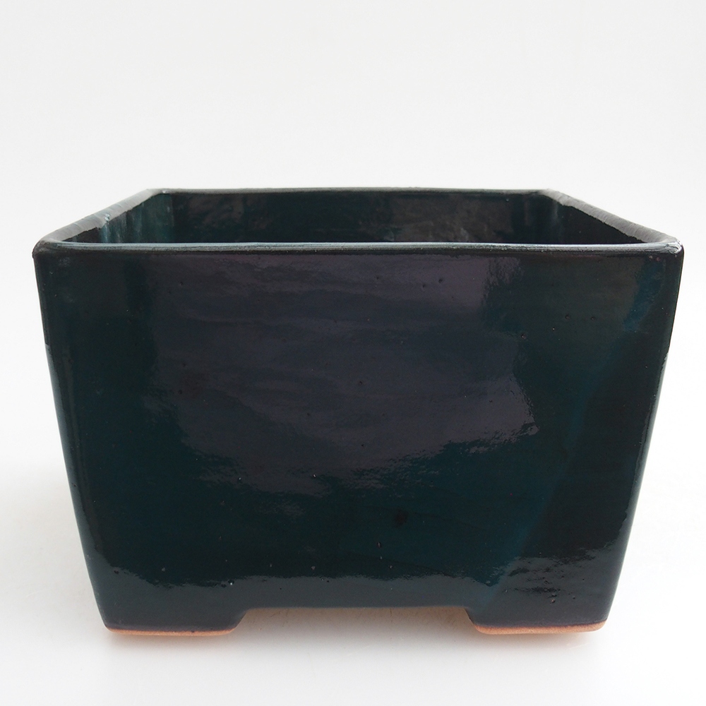 Ceramiczna miska do bonsai 15 x 15 x 10,5 cm, zielona