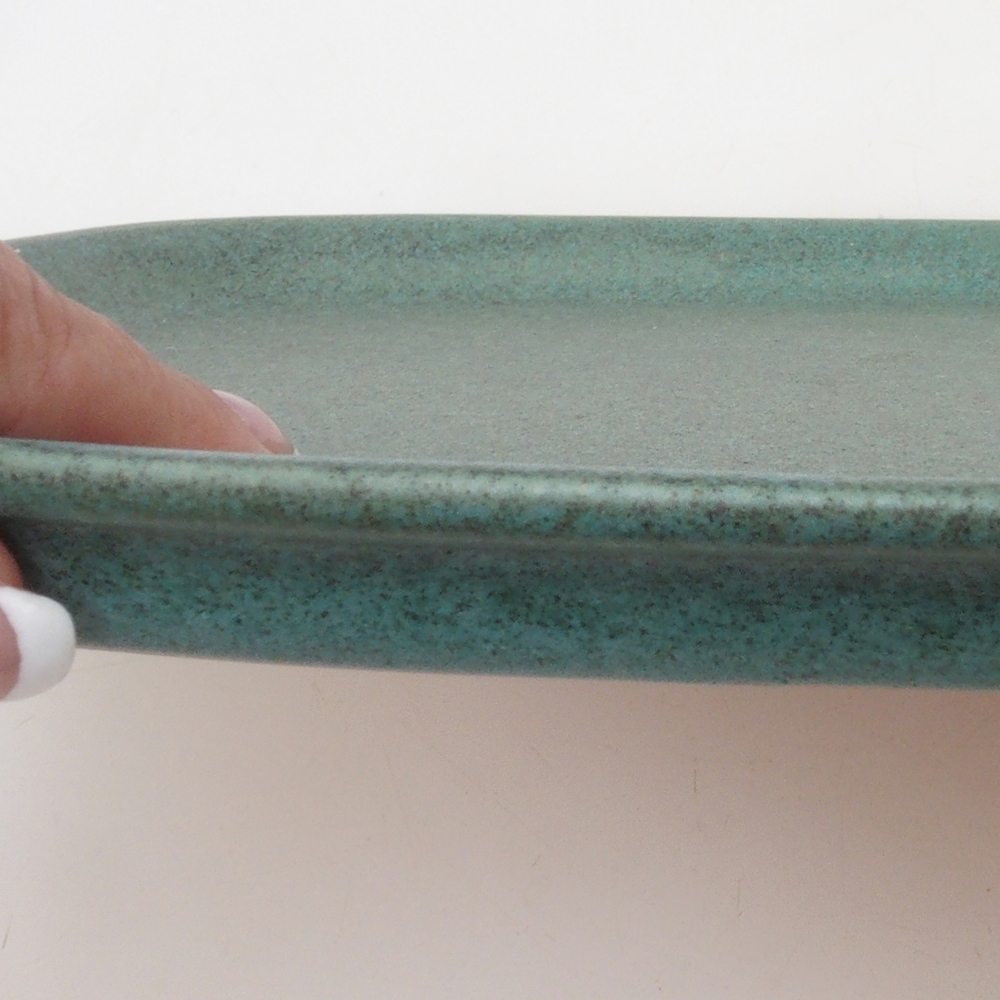Ceramiczny spodek H10 – 34 x 23,5 x 1,5 cm – zielony