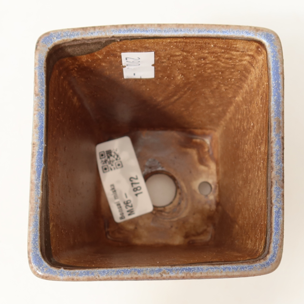 Ceramiczna miska do bonsai 8,5 x 8,5 x 10,5 cm, kolor niebieski