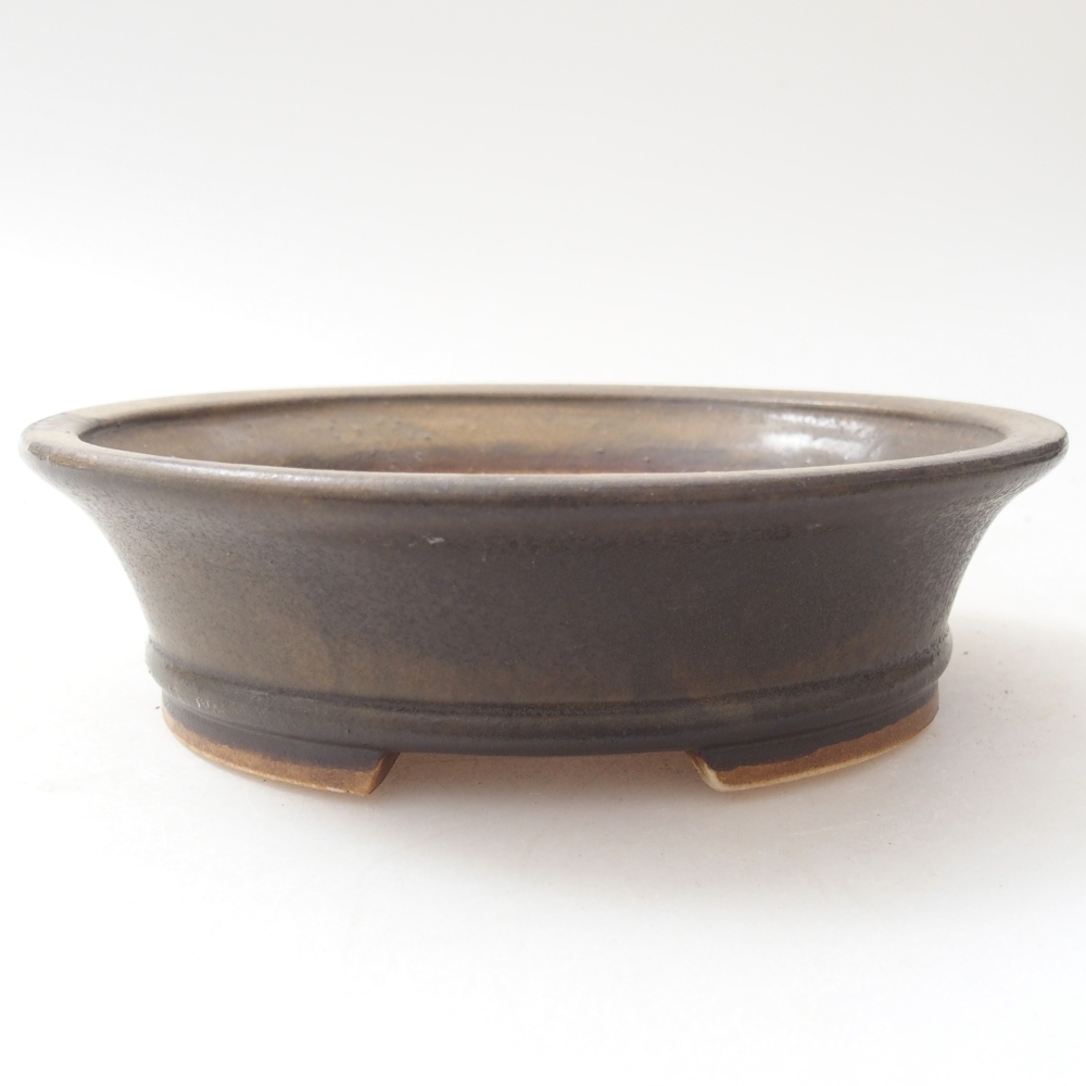 Ceramiczna miska do bonsai 14 x 12,5 x 4 cm, brązowa