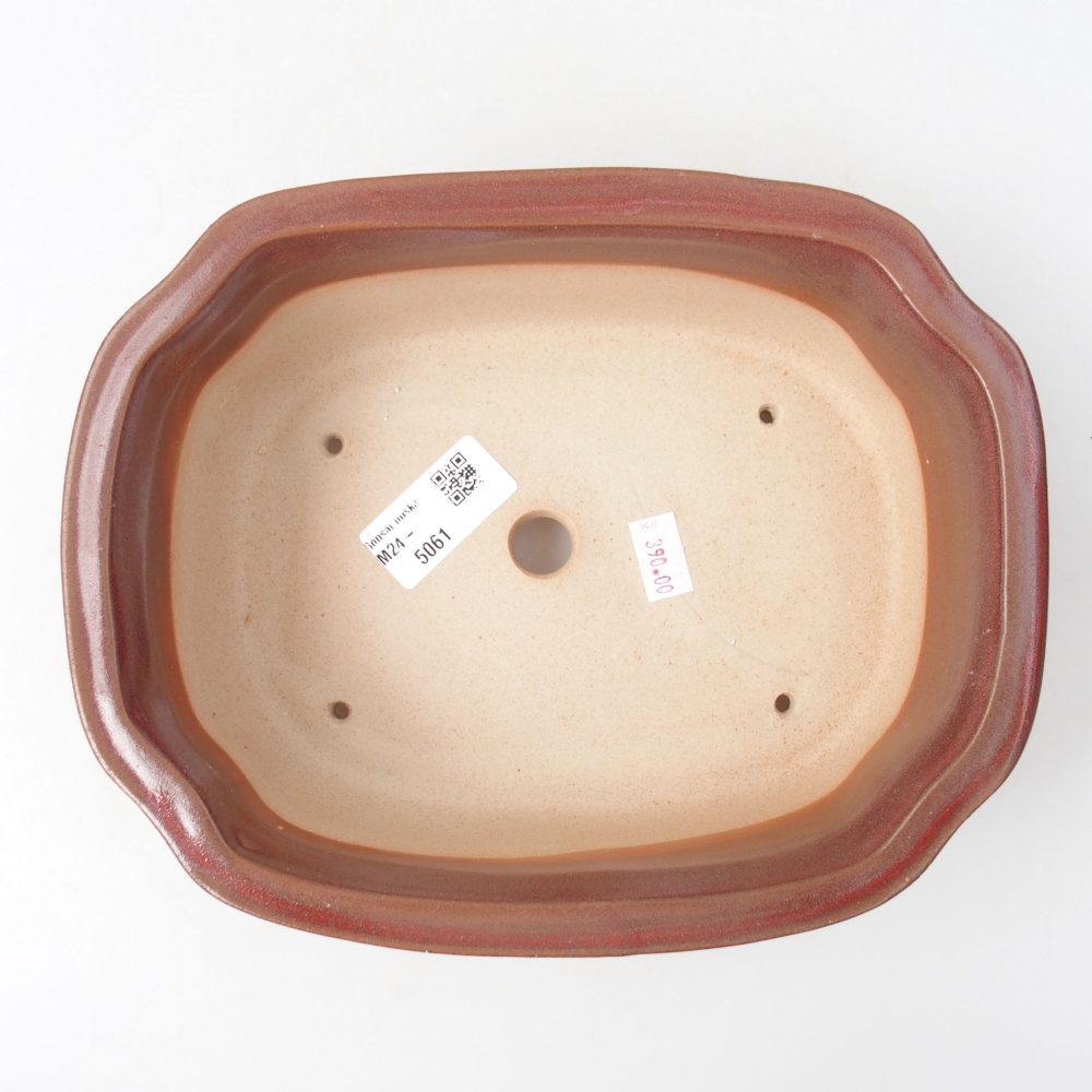 Ceramiczna miska bonsai 22 x 18 x 7 cm, kolor bordowy
