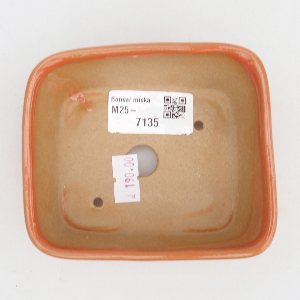 Ceramiczna miska do bonsai 10,5 x 8,5 x 4 cm, pomarańczowa