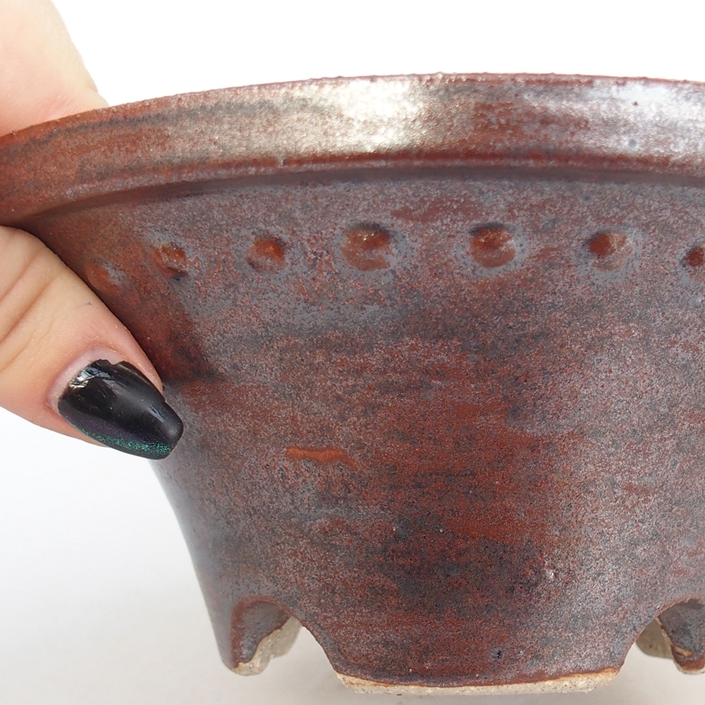 Ceramiczna miska na bonsai 16 x 16 x 7 cm, brązowa