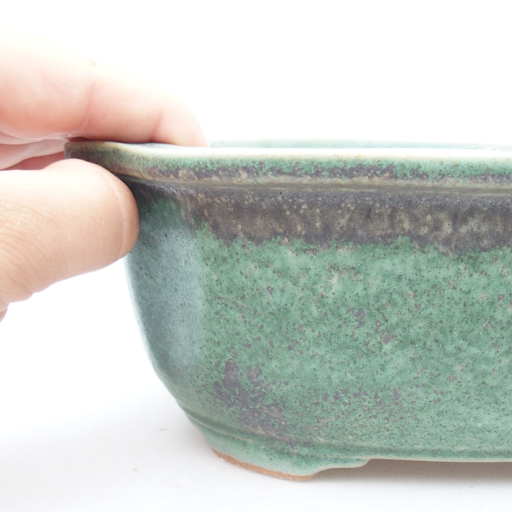 Ceramiczna miska bonsai 22,5 x 17,5 x 7,5 cm, kolor zielony