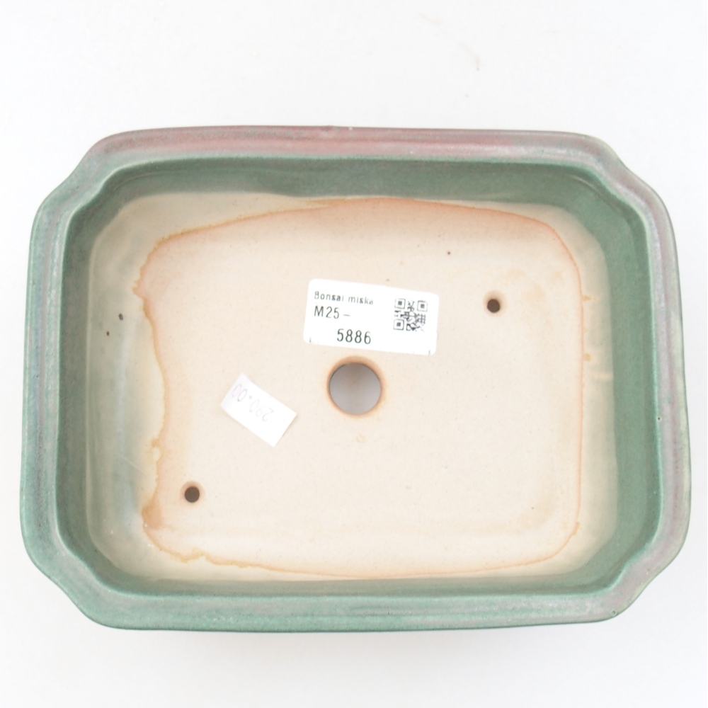 Ceramiczna miska bonsai 14 x 13 x 5 cm, kolor zielony