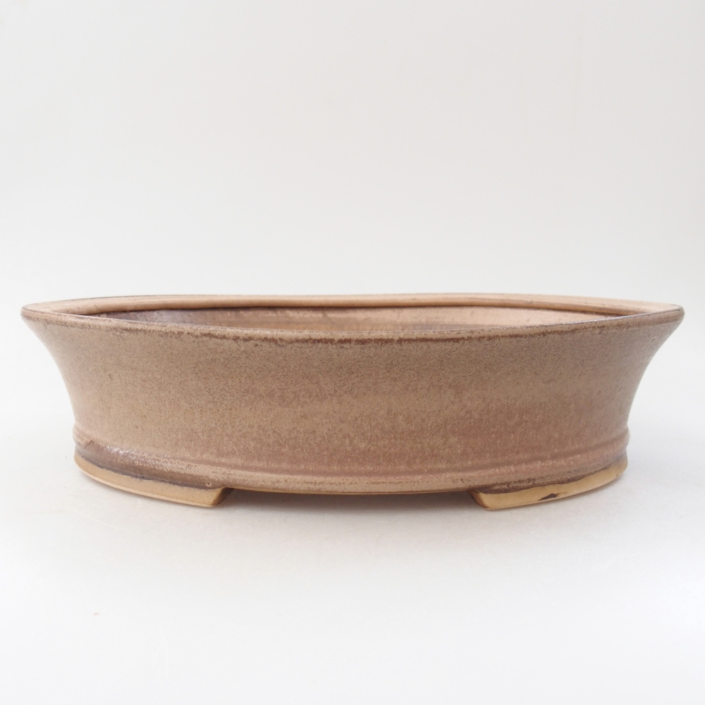 Ceramiczna miska na bonsai 27 x 24 x 6 cm, kolor beżowy