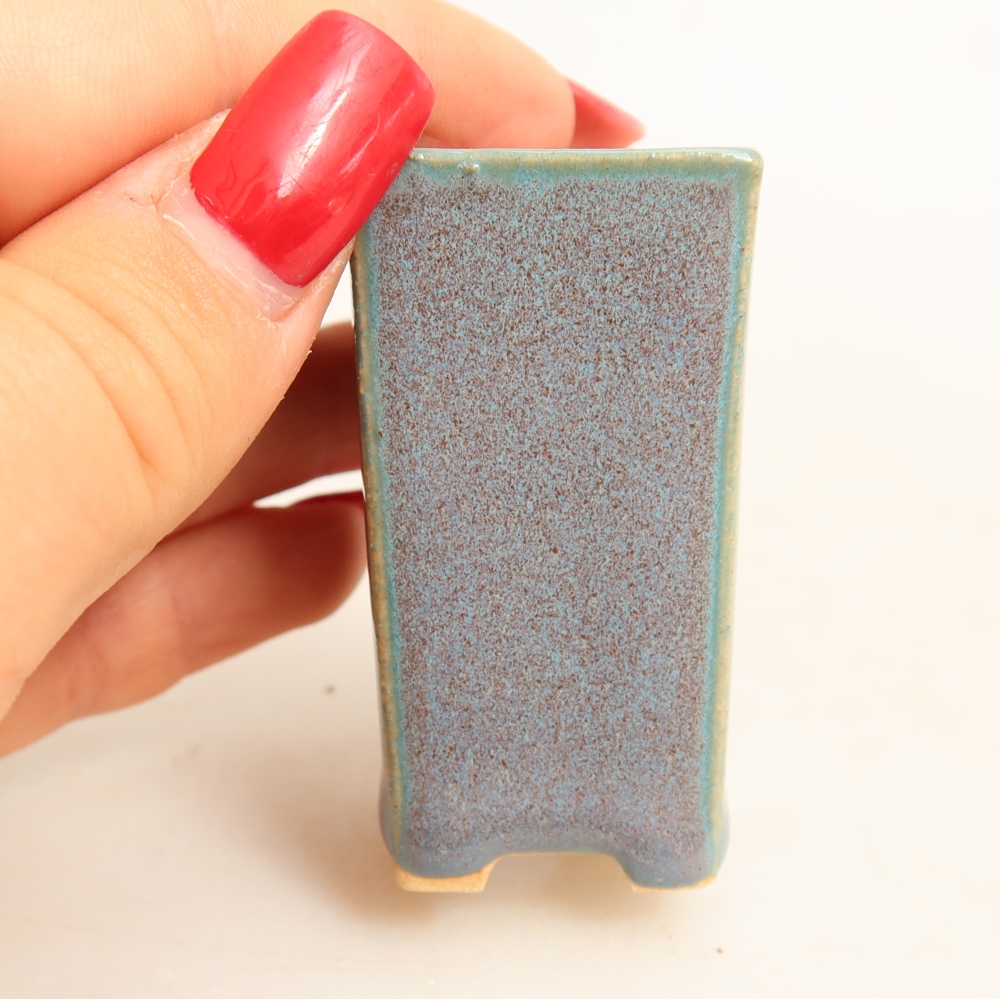 Ceramiczna miseczka do bonsai o wymiarach 3 x 3 x 5,5 cm, kolor szary