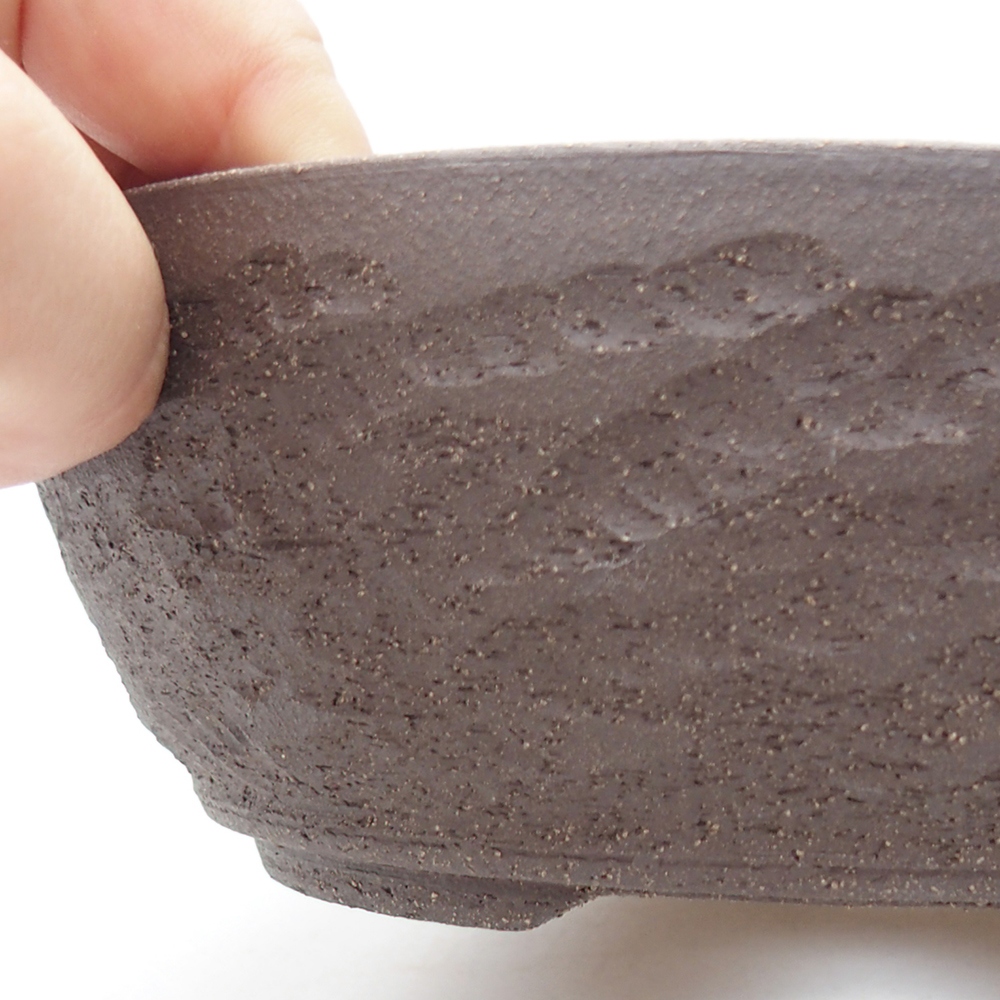 Ceramiczna miska do bonsai 18,5 x 18,5 x 6 cm, brązowa