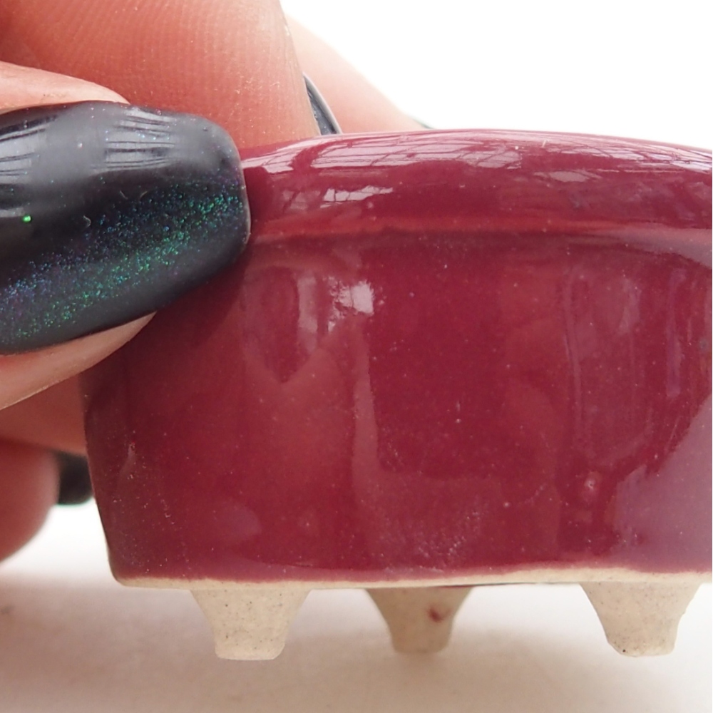 Mini miska do bonsai 4 x 4 x 2 cm, bordowa