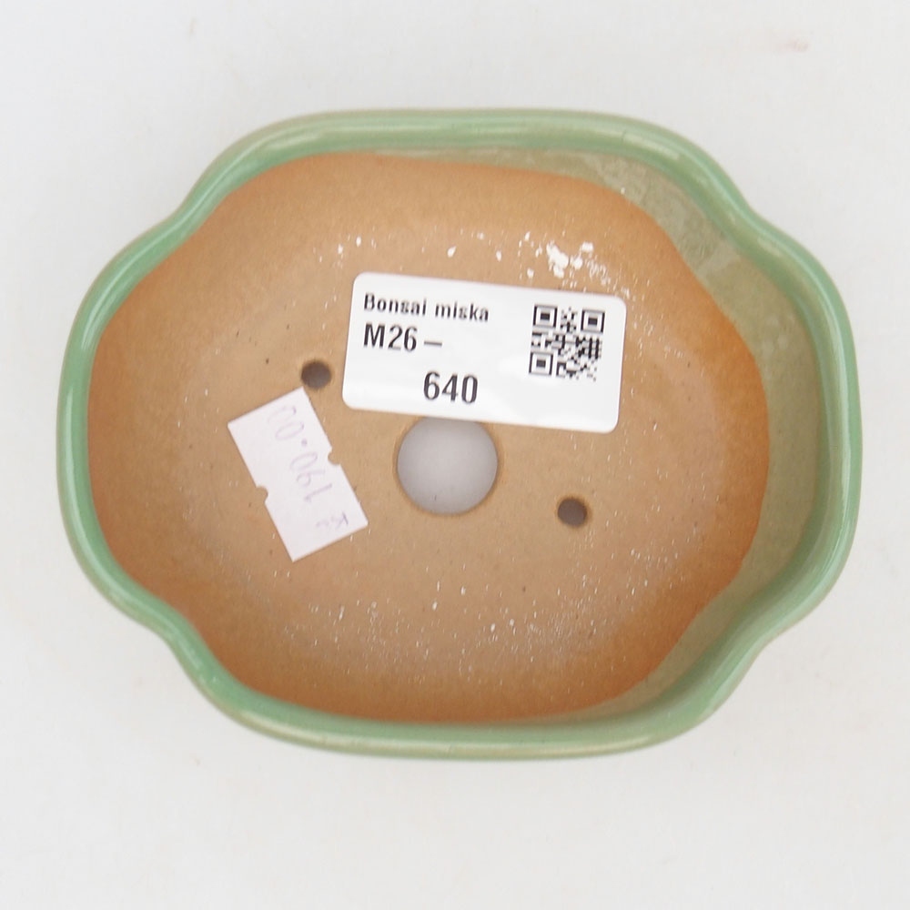 Ceramiczna miska do bonsai 10,5 x 8,5 x 3,5 cm, zielona