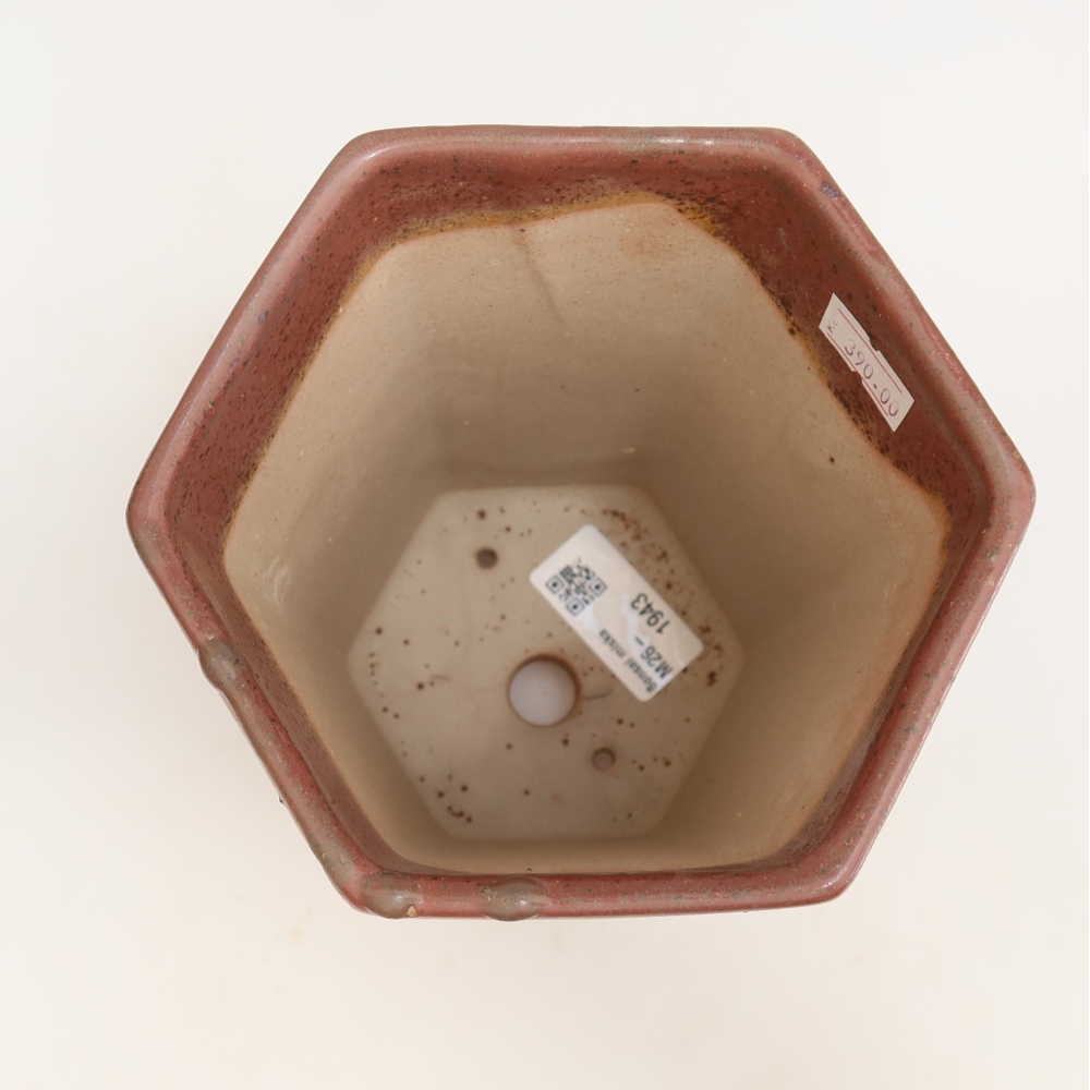 Ceramiczna miska do bonsai 13 x 12 x 17 cm, kolor różowy
