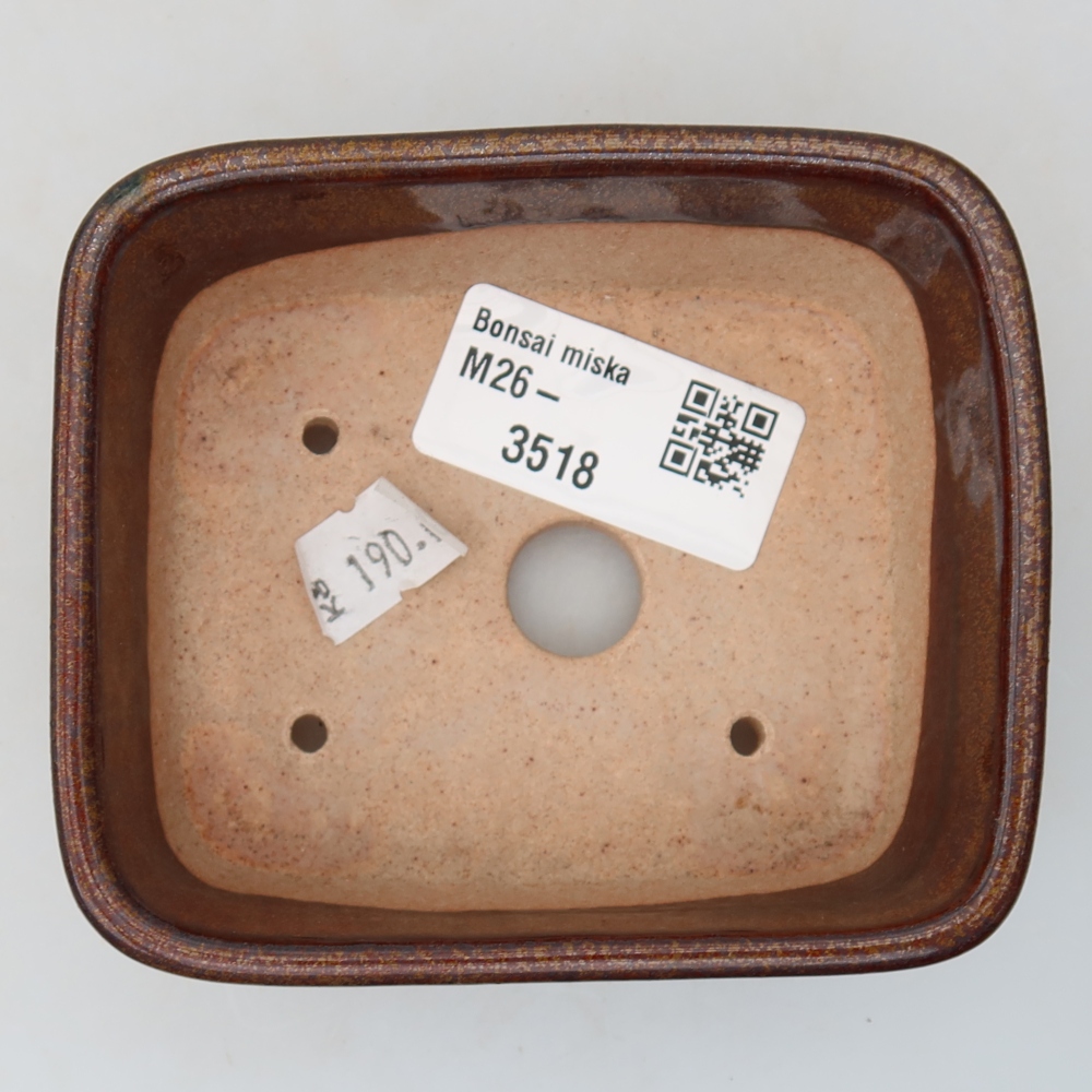Ceramiczna miska do bonsai 10 x 8 x 3,5 cm, kolor brązowy