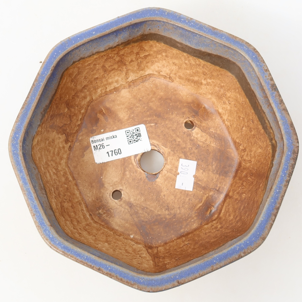 Ceramiczna miska do bonsai 17 x 16 x 6,5 cm, kolor niebieski
