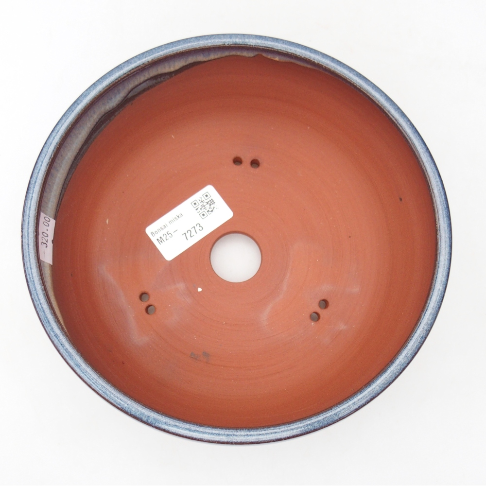 Ceramiczna miska na bonsai 18 x 18 x 7,5 cm, kolor niebieski