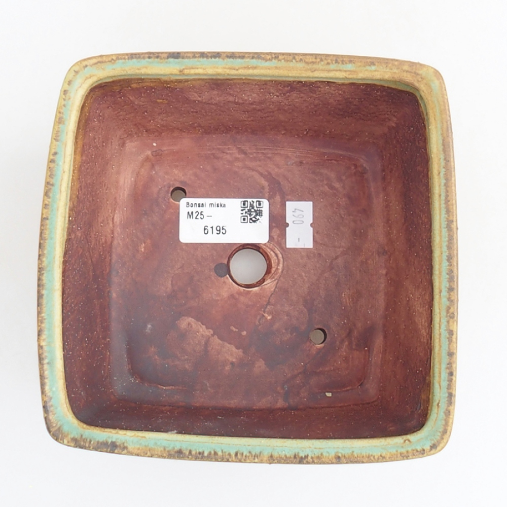 Ceramiczna miska bonsai 15 x 15 x 9,5 cm, kolor zielony