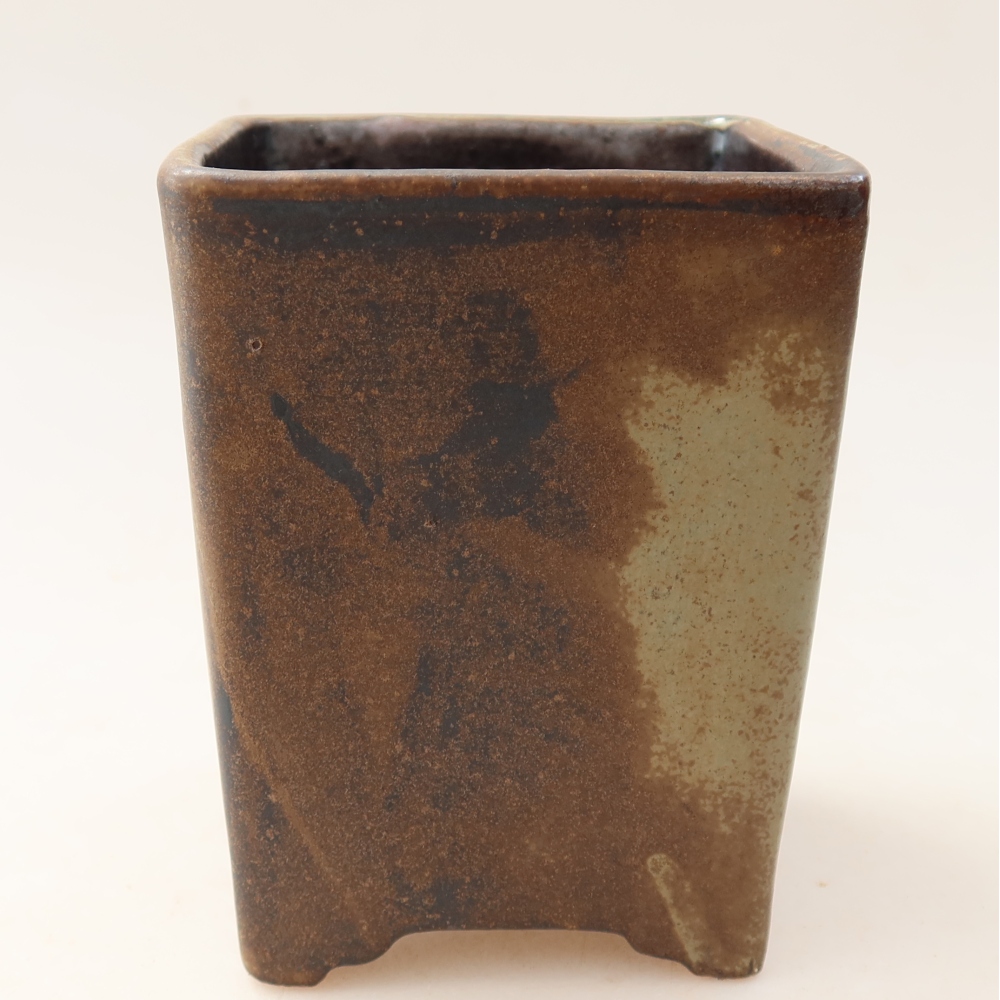 Ceramiczna miska do bonsai 9 x 9 x 11,5 cm, kolor brązowy