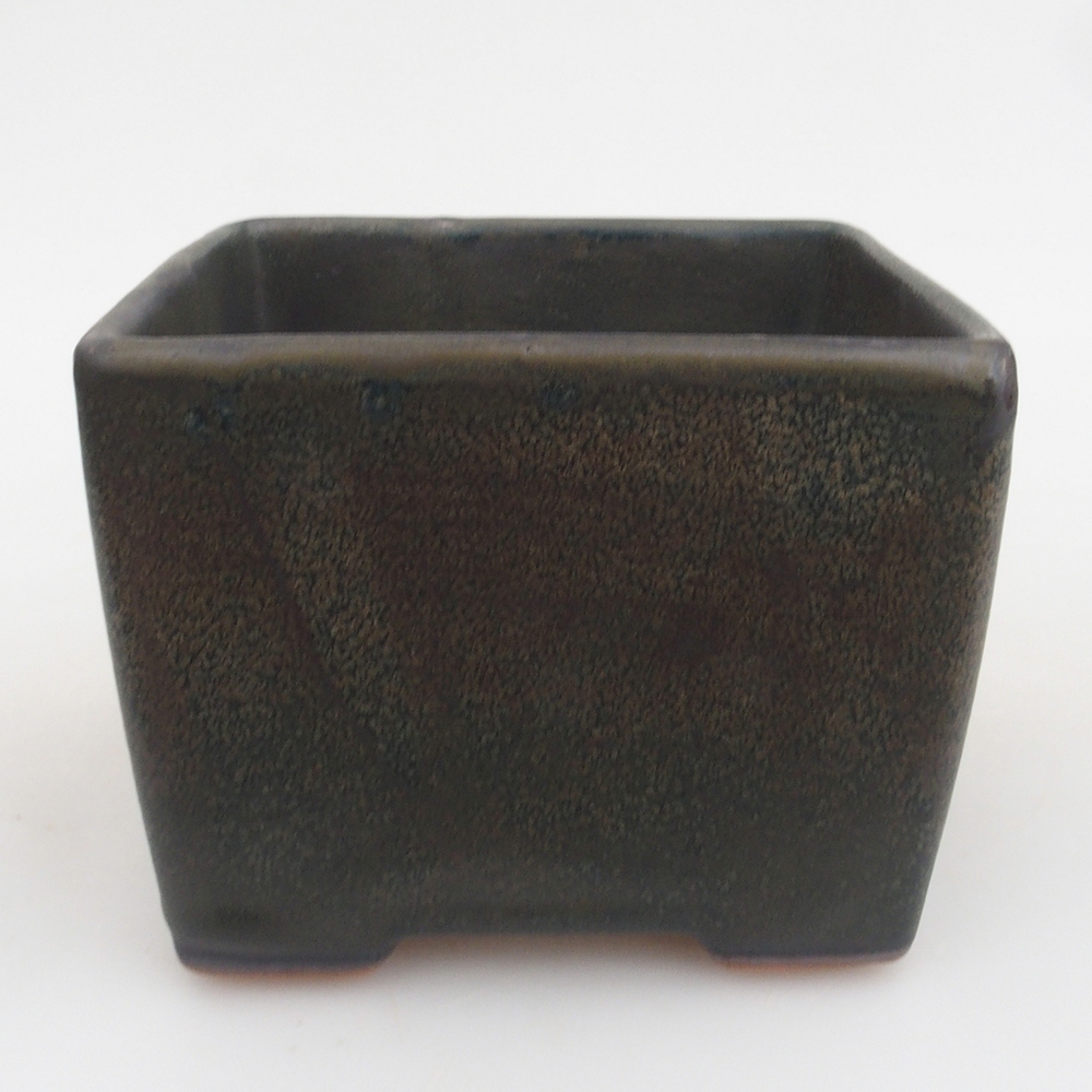 Ceramiczna miska bonsai 11 x 11 x 8,5 cm, kolor szary