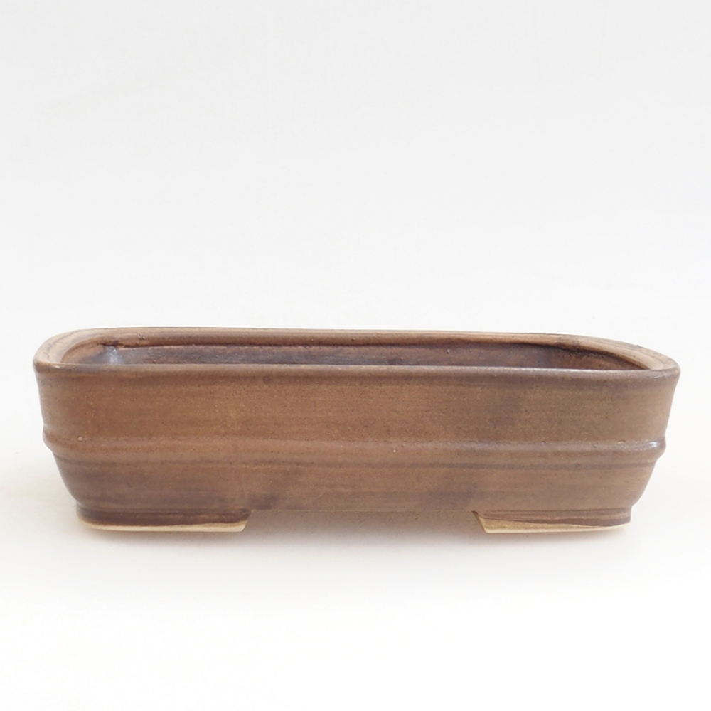 Ceramiczna miska do bonsai 21,5 x 17,5 x 5,5 cm, brązowa