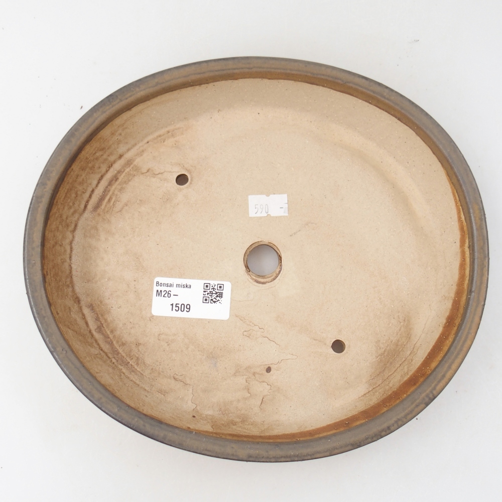 Ceramiczna miska do bonsai 22,5 x 20 x 4,5 cm, brązowa