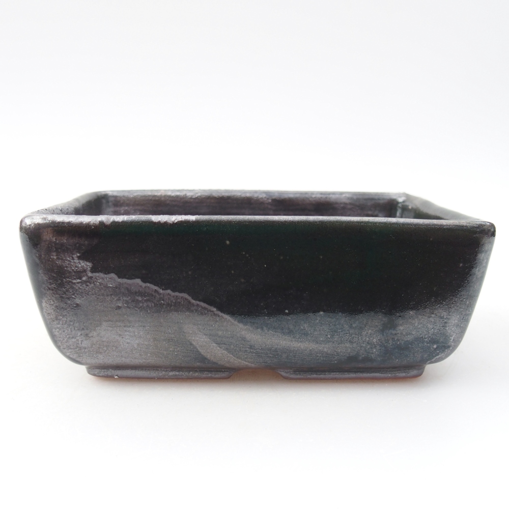 Ceramiczna miska na bonsai 12 x 8,5 x 4,5 cm, metaliczna zieleń