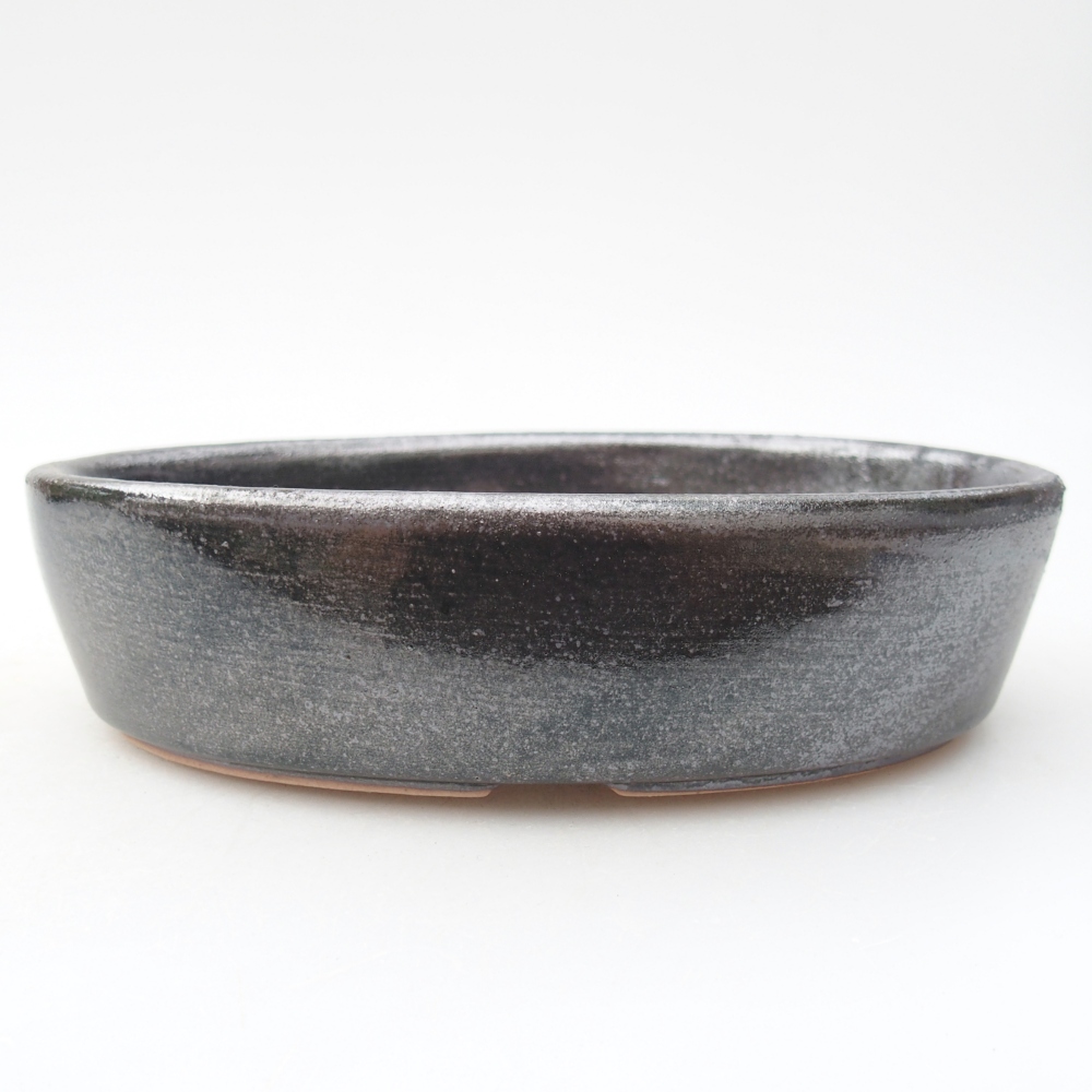 Ceramiczna miska na bonsai 16,5 x 11,5 x 4,5 cm, kolor metaliczny