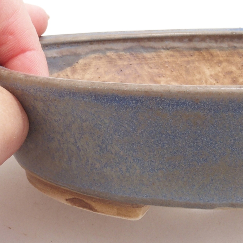Ceramiczna miska do bonsai 15 x 13,5 x 3,5 cm, kolor niebieski