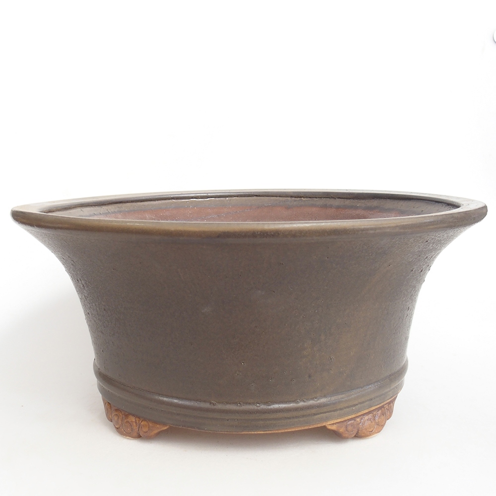 Ceramiczna miska na bonsai 32 x 32 x 14 cm, brązowa