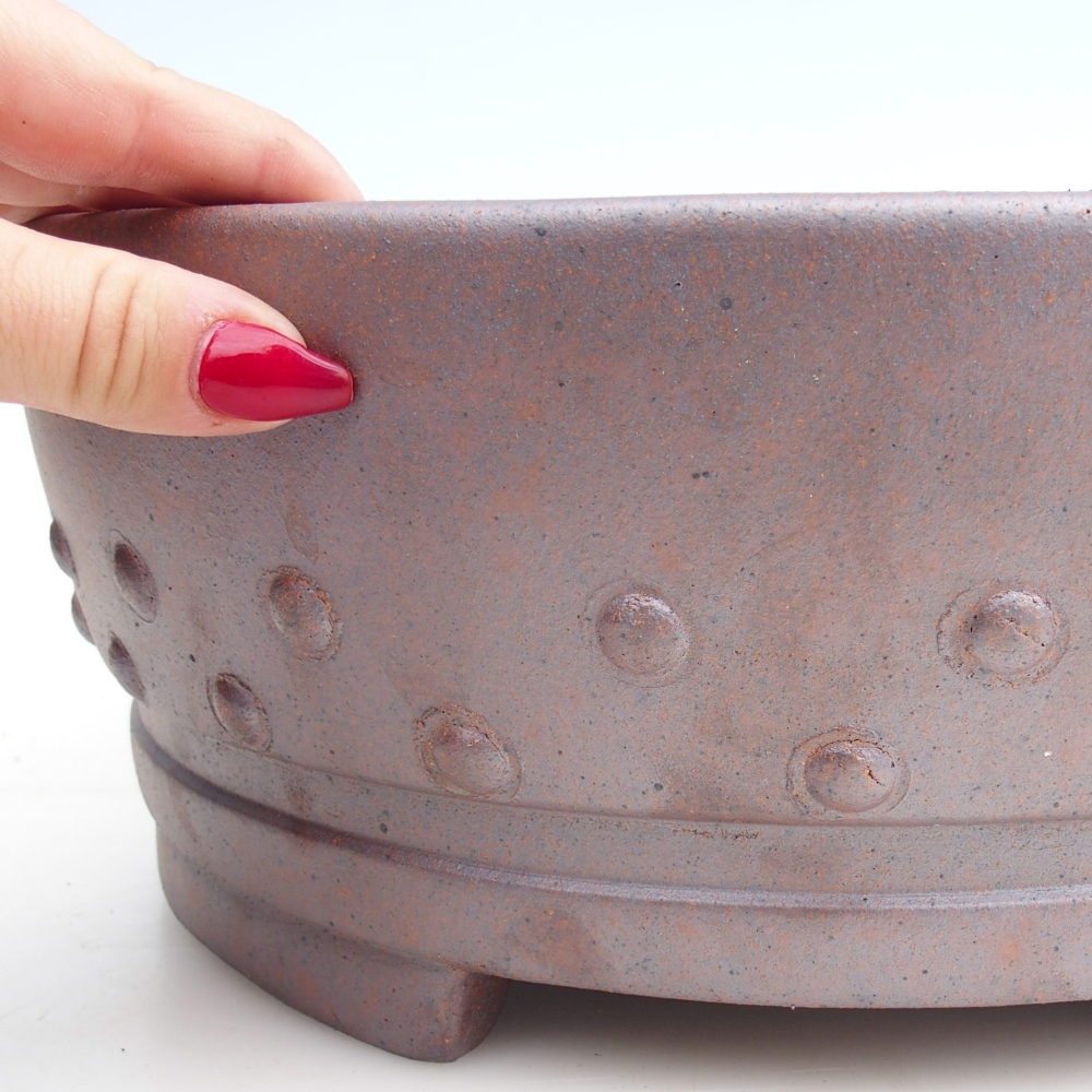Ceramiczna miska do bonsai 31,5 x 31,5 x 12 cm, kolor metaliczny