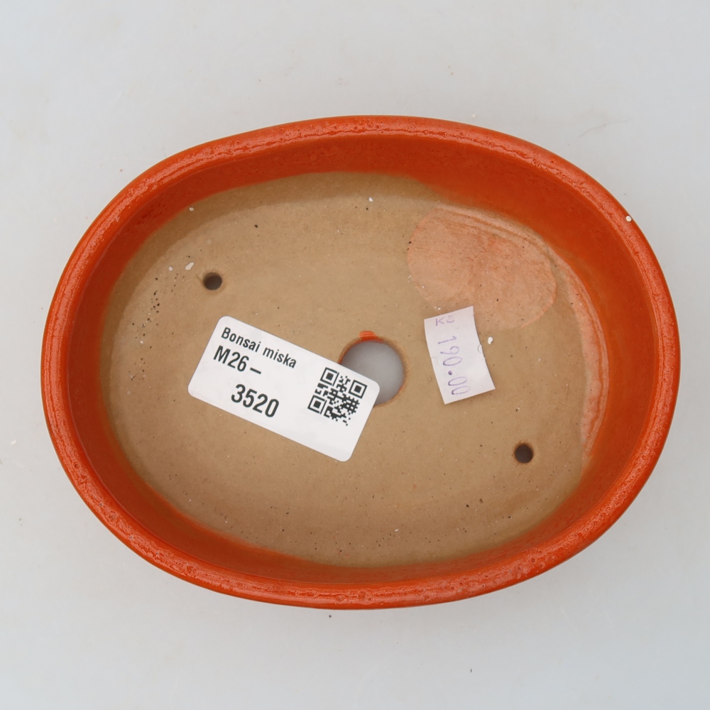 Ceramiczna miska do bonsai 13 x 10 x 3,5 cm, kolor pomarańczowy