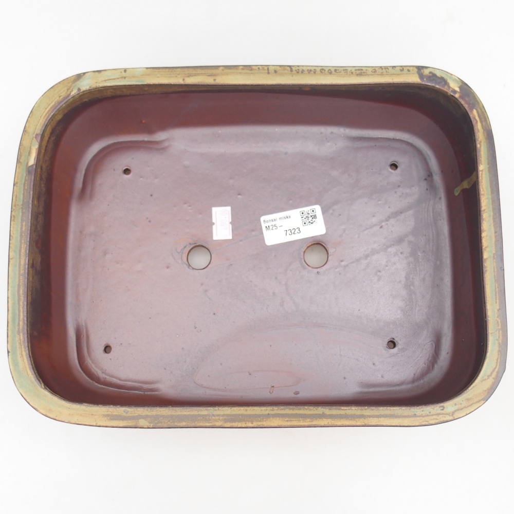 Ceramiczna miska do bonsai 28 x 20,5 x 7,5 cm, zielona