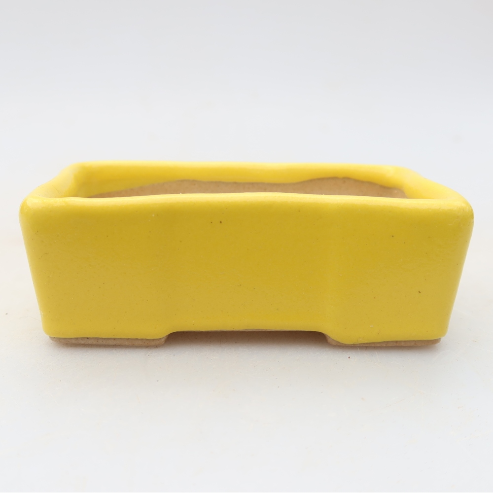 Ceramiczna miseczka do bonsai 7,5 x 4 x 2,5 cm, kolor żółty