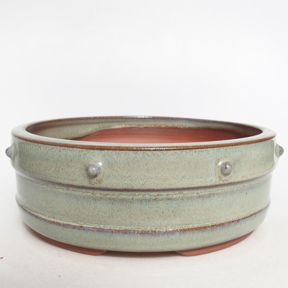 Ceramiczna miska na bonsai 17 x 17 x 6 cm, zielona