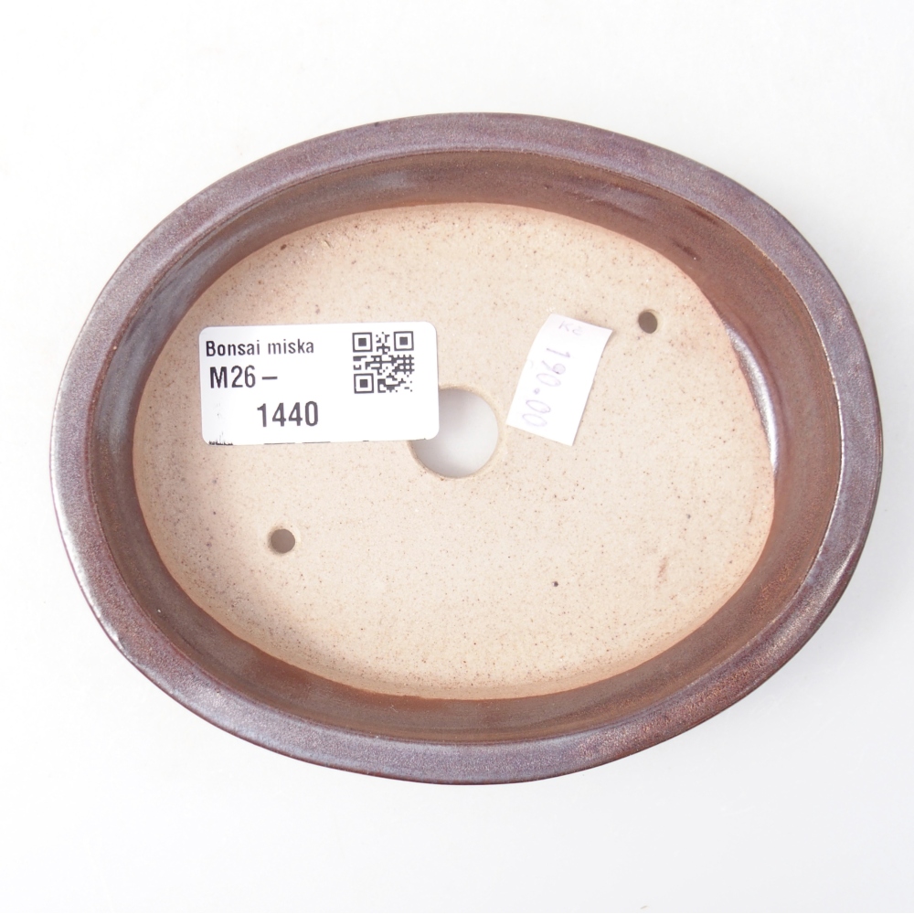 Ceramiczna miska do bonsai 13 x 10,5 x 3 cm, kolor bordowy