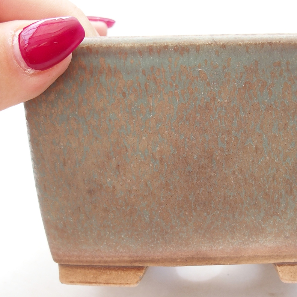 Ceramiczna miska bonsai 11 x 11 x 7 cm, kolor zielony