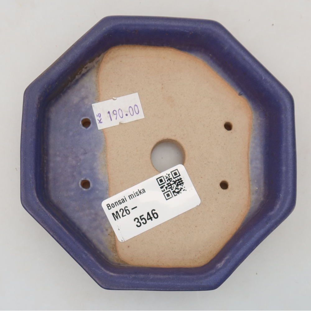 Ceramiczna miseczka do bonsai 11,5 x 11,5 x 2,5 cm, kolor fioletowy