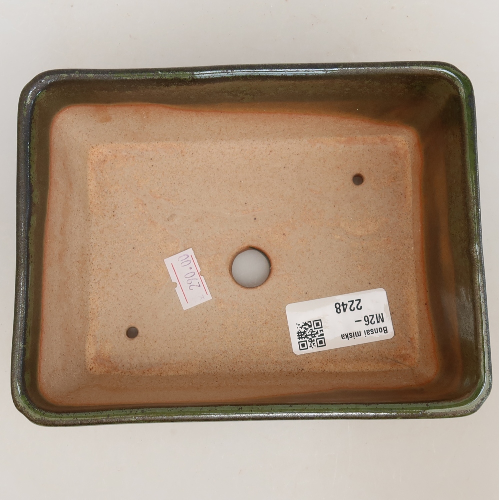 Ceramiczna miska do bonsai 16 x 12 x 6 cm, zielona