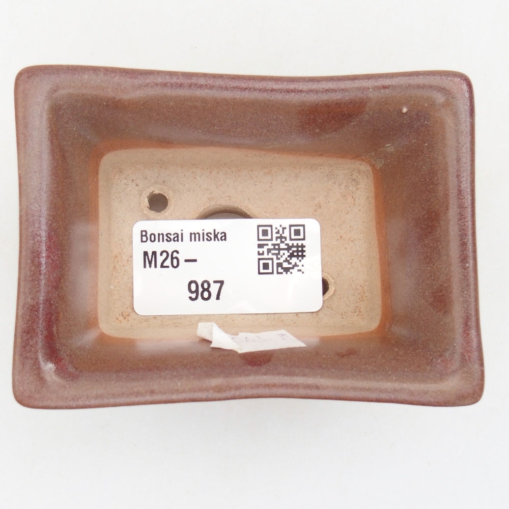 Ceramiczna miska na bonsai 8 x 6 x 4 cm, bordowa