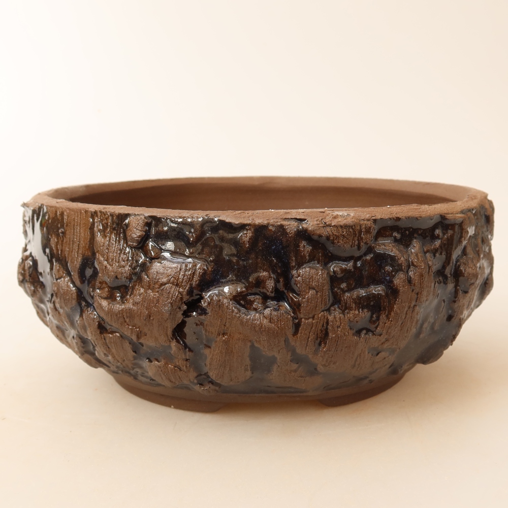 Ceramiczna miska do bonsai 16 x 16 x 6,5 cm, kolor brązowy
