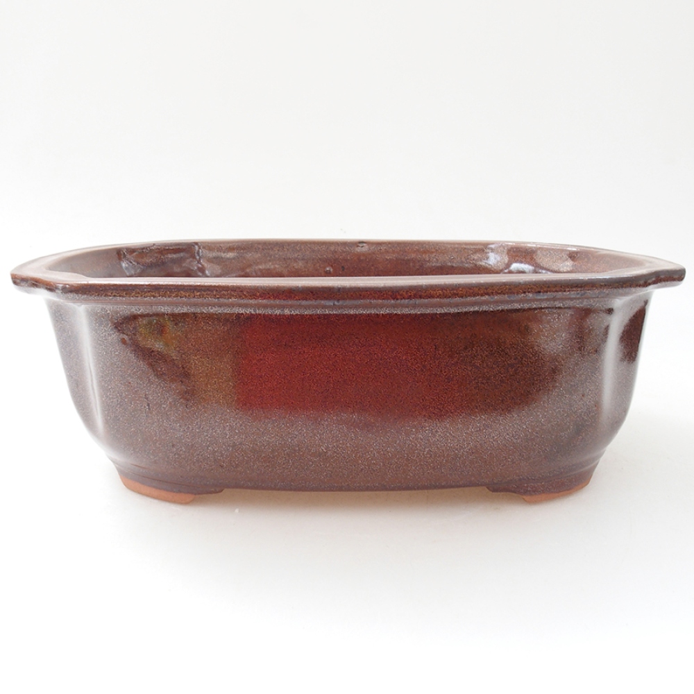 Ceramiczna miska bonsai 22,5 x 17,5 x 7 cm, kolor brązowy